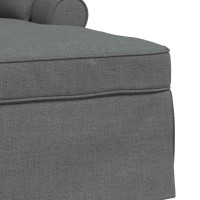 Produktbild för Chaise Lounge med Kjol med kudde med kudde 3 pcs Mörkgrå tyg