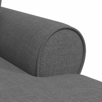 Produktbild för Chaise Lounge med Kjol med kudde med kudde 3 pcs Mörkgrå tyg