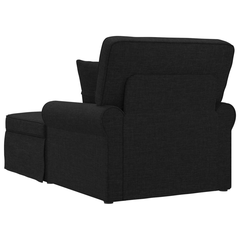 Produktbild för Chaise Lounge med Kjol med kudde med kudde 3 pcs Svart tyg