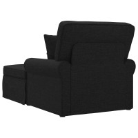 Produktbild för Chaise Lounge med Kjol med kudde med kudde 3 pcs Svart tyg
