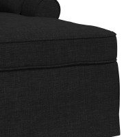 Produktbild för Chaise Lounge med Kjol med kudde med kudde 3 pcs Svart tyg