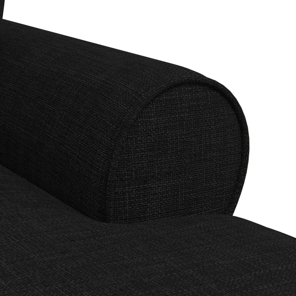 Produktbild för Chaise Lounge med Kjol med kudde med kudde 3 pcs Svart tyg