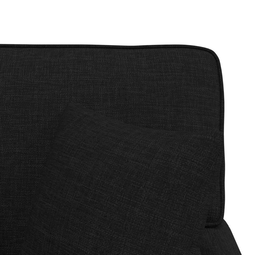 Produktbild för Chaise Lounge med Kjol med kudde med kudde 3 pcs Svart tyg