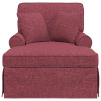 Produktbild för Chaise Lounge med Kjol med kudde med kudde 3 pcs Vinröd tyg