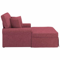 Produktbild för Chaise Lounge med Kjol med kudde med kudde 3 pcs Vinröd tyg