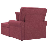 Produktbild för Chaise Lounge med Kjol med kudde med kudde 3 pcs Vinröd tyg