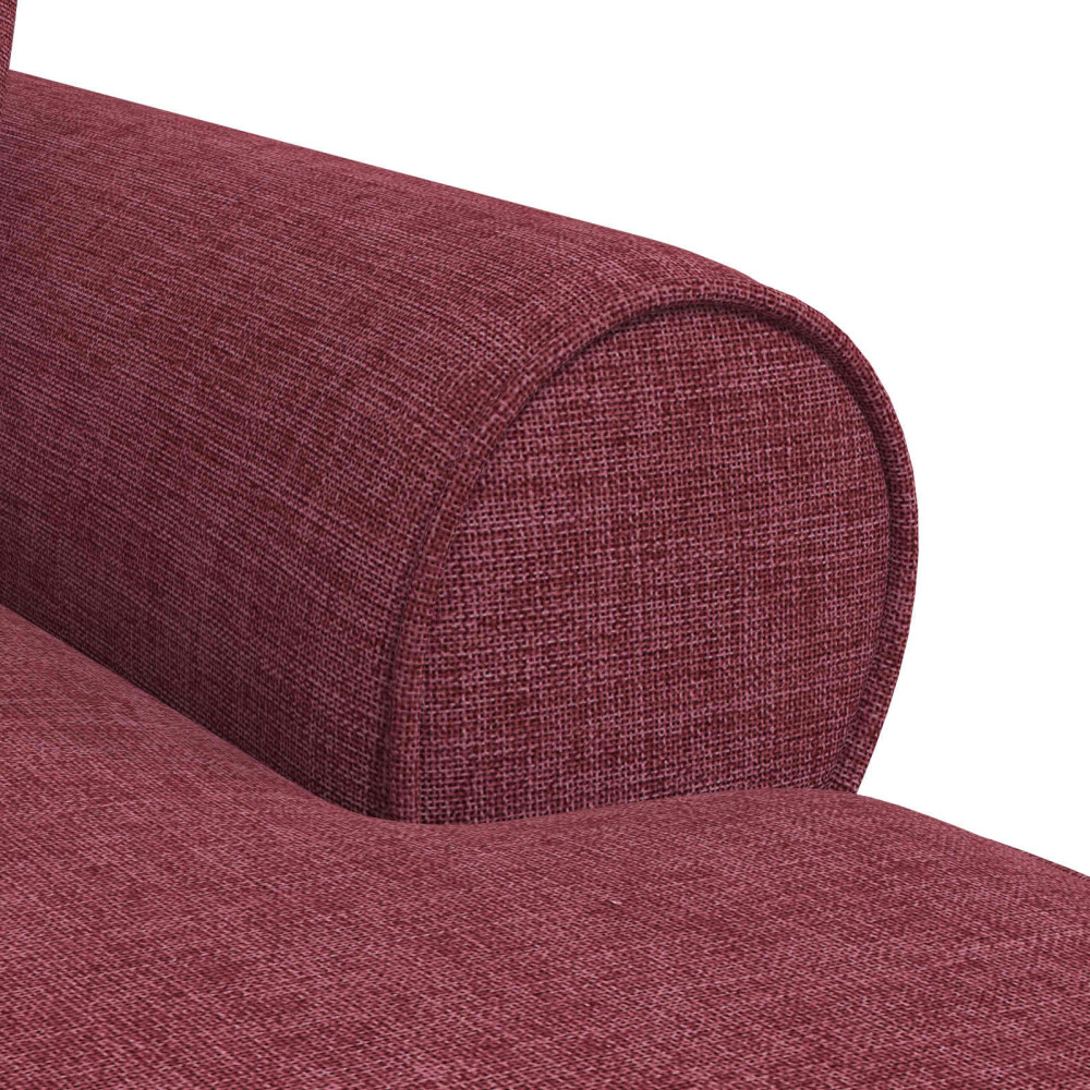 Produktbild för Chaise Lounge med Kjol med kudde med kudde 3 pcs Vinröd tyg