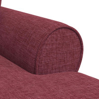 Produktbild för Chaise Lounge med Kjol med kudde med kudde 3 pcs Vinröd tyg