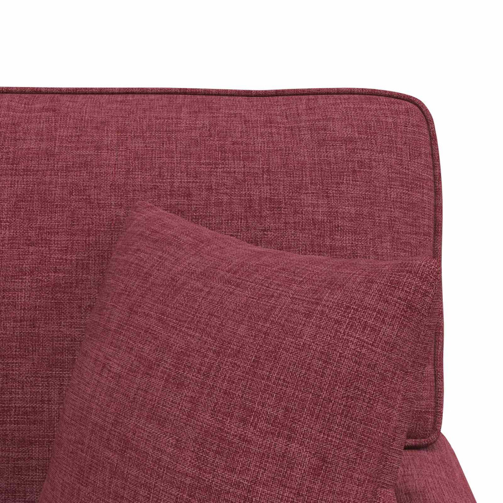 Produktbild för Chaise Lounge med Kjol med kudde med kudde 3 pcs Vinröd tyg