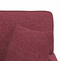 Produktbild för Chaise Lounge med Kjol med kudde med kudde 3 pcs Vinröd tyg