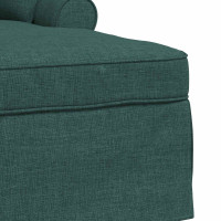 Produktbild för Chaise Lounge med Kjol med kudde med kudde 3 pcs Mörkgrön tyg