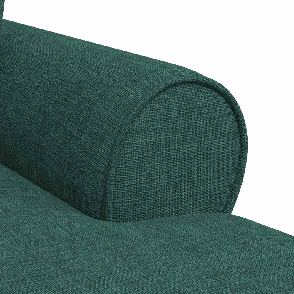 Produktbild för Chaise Lounge med Kjol med kudde med kudde 3 pcs Mörkgrön tyg