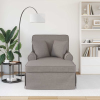 Produktbild för Chaise Lounge med Kjol med kudde med kudde 3 pcs Taupe tyg