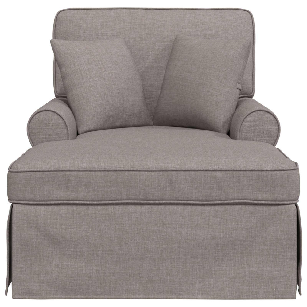 Produktbild för Chaise Lounge med Kjol med kudde med kudde 3 pcs Taupe tyg