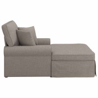 Produktbild för Chaise Lounge med Kjol med kudde med kudde 3 pcs Taupe tyg