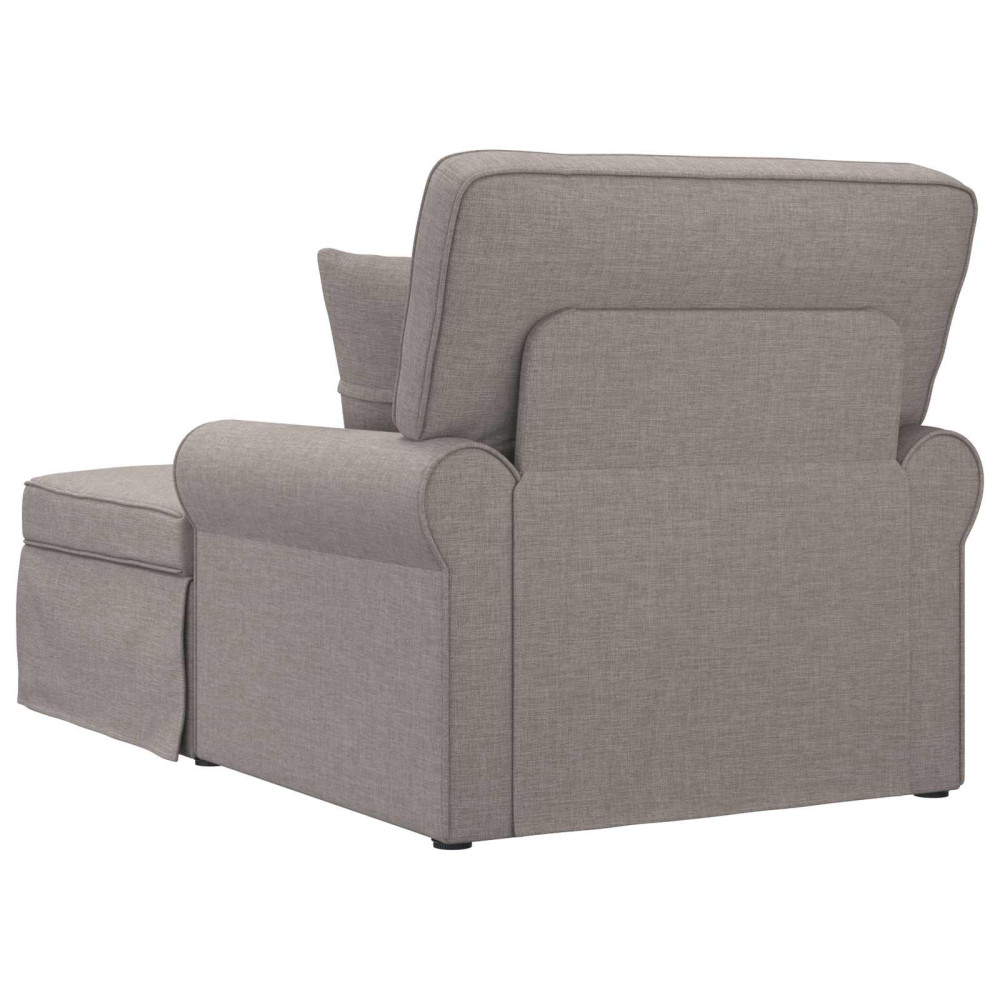 Produktbild för Chaise Lounge med Kjol med kudde med kudde 3 pcs Taupe tyg