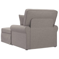 Produktbild för Chaise Lounge med Kjol med kudde med kudde 3 pcs Taupe tyg