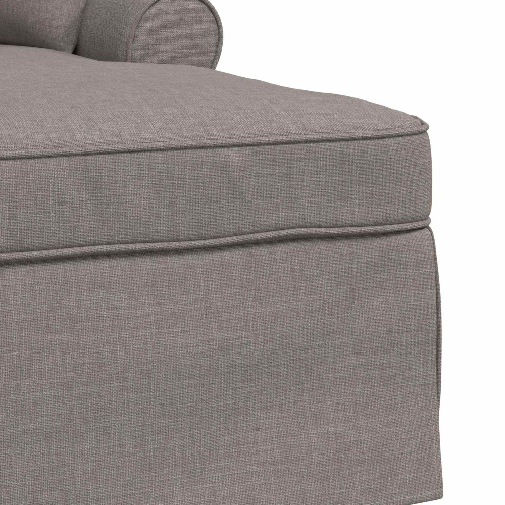 Produktbild för Chaise Lounge med Kjol med kudde med kudde 3 pcs Taupe tyg