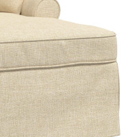 Produktbild för Chaise Lounge med Kjol med kudde med kudde 3 pcs Kräm tyg