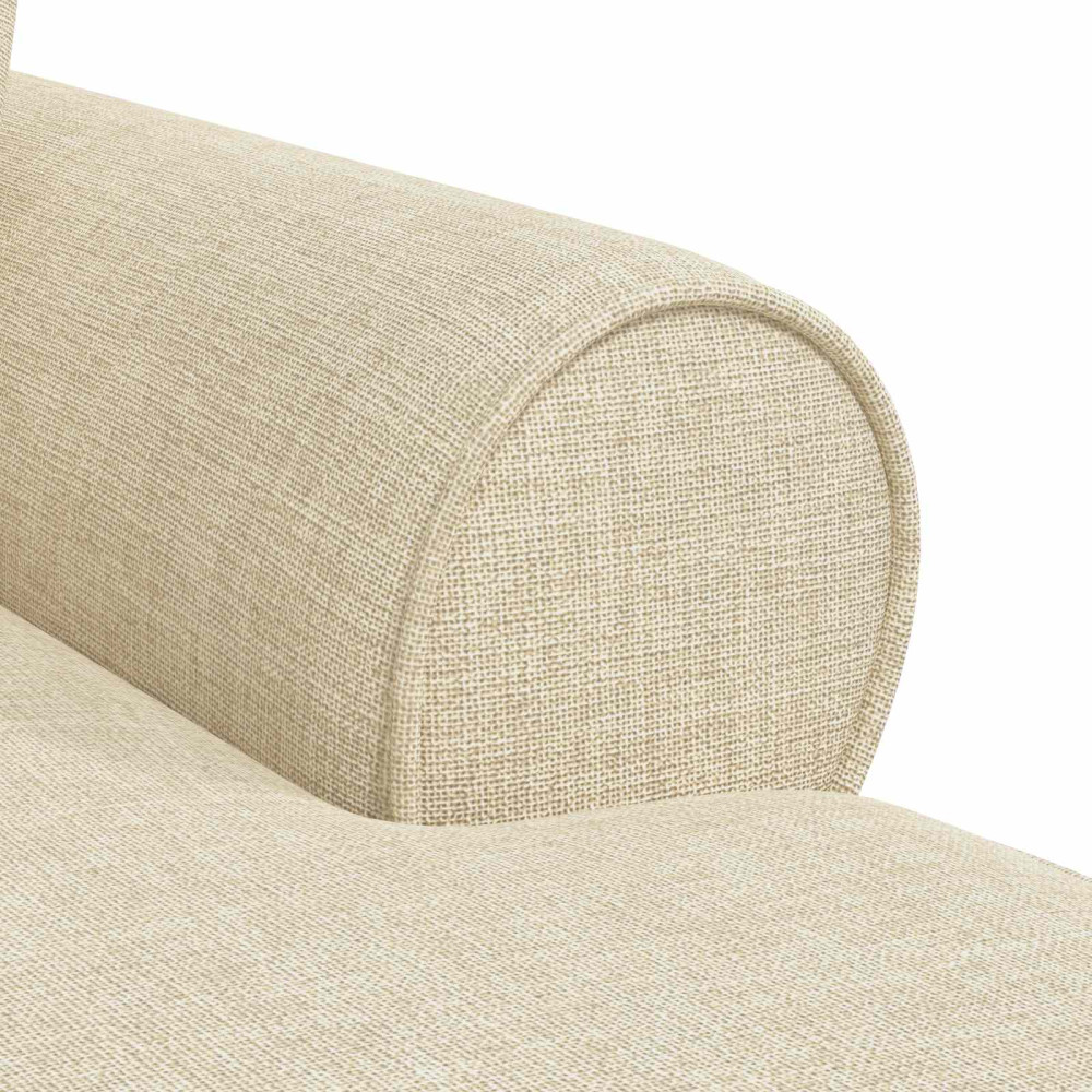 Produktbild för Chaise Lounge med Kjol med kudde med kudde 3 pcs Kräm tyg