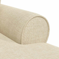 Produktbild för Chaise Lounge med Kjol med kudde med kudde 3 pcs Kräm tyg