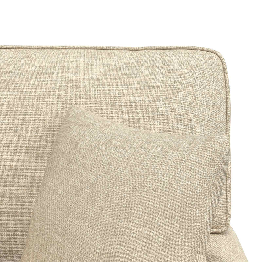 Produktbild för Chaise Lounge med Kjol med kudde med kudde 3 pcs Kräm tyg