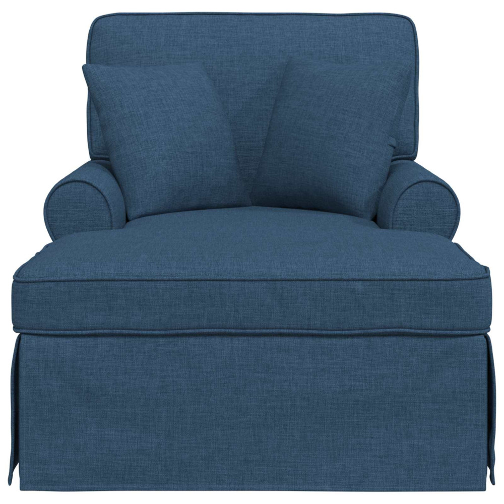 Produktbild för Chaise Lounge med Kjol med kudde med kudde 3 pcs Blå tyg