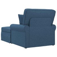 Produktbild för Chaise Lounge med Kjol med kudde med kudde 3 pcs Blå tyg