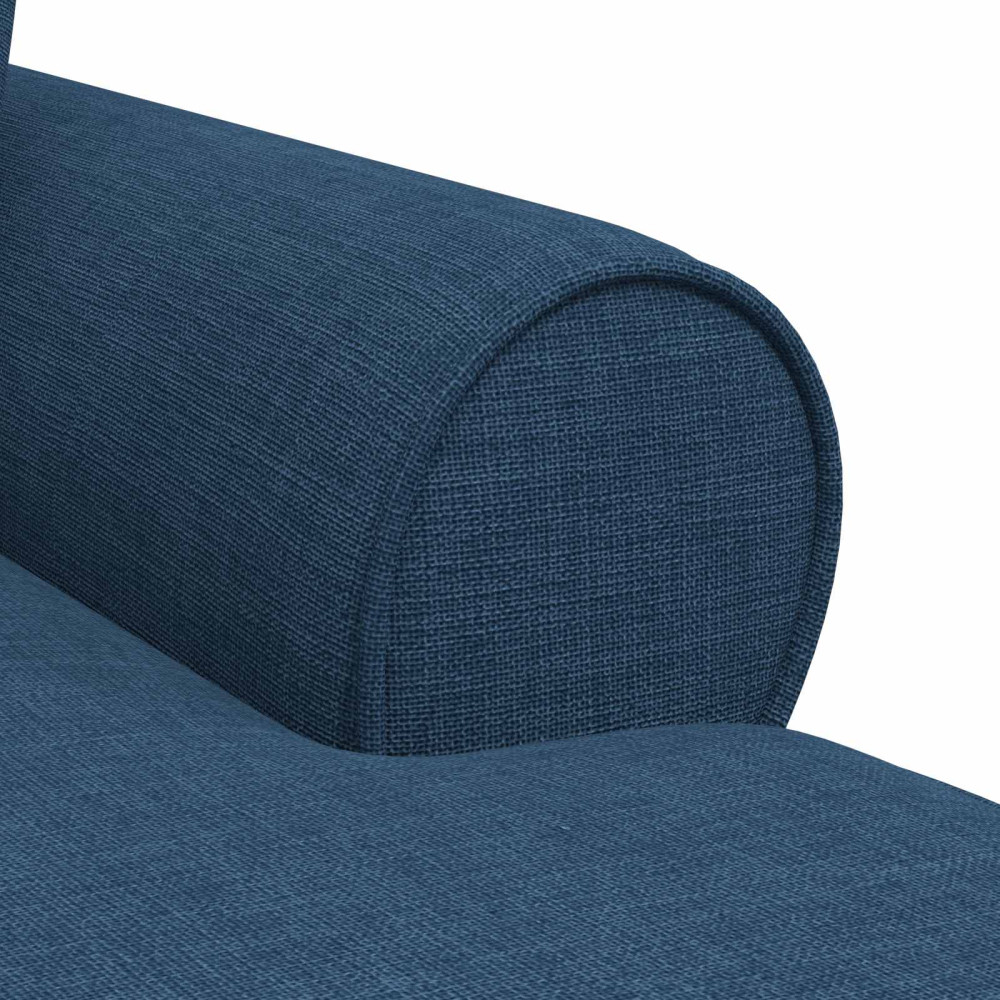 Produktbild för Chaise Lounge med Kjol med kudde med kudde 3 pcs Blå tyg
