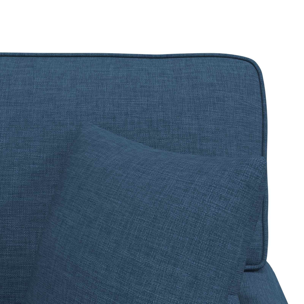Produktbild för Chaise Lounge med Kjol med kudde med kudde 3 pcs Blå tyg