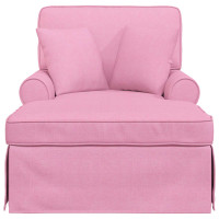 Produktbild för Chaise Lounge med Kjol med kudde med kudde 3 pcs Rosa tyg