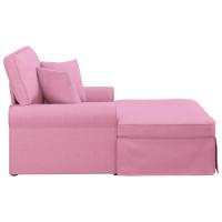 Produktbild för Chaise Lounge med Kjol med kudde med kudde 3 pcs Rosa tyg