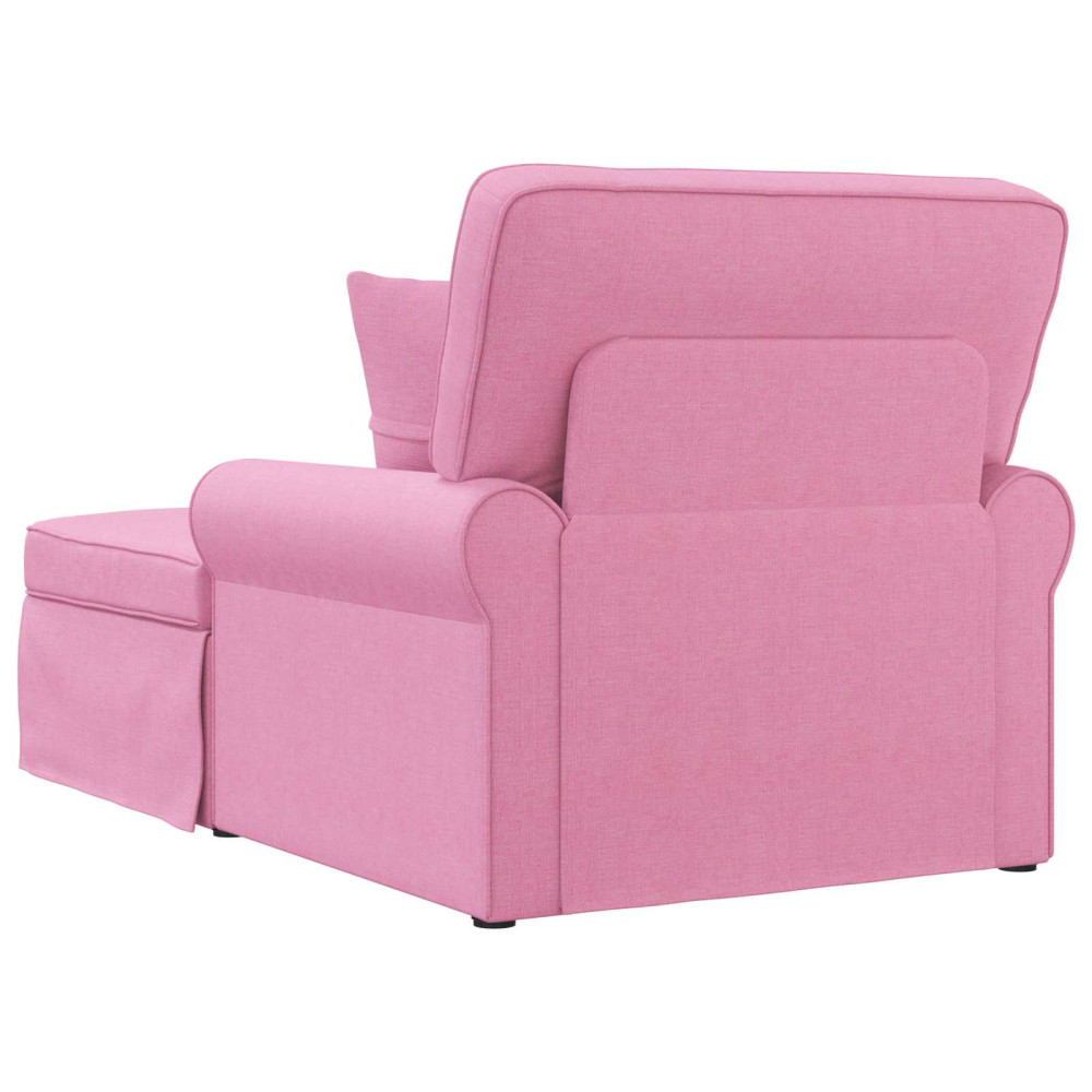 Produktbild för Chaise Lounge med Kjol med kudde med kudde 3 pcs Rosa tyg