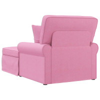 Produktbild för Chaise Lounge med Kjol med kudde med kudde 3 pcs Rosa tyg