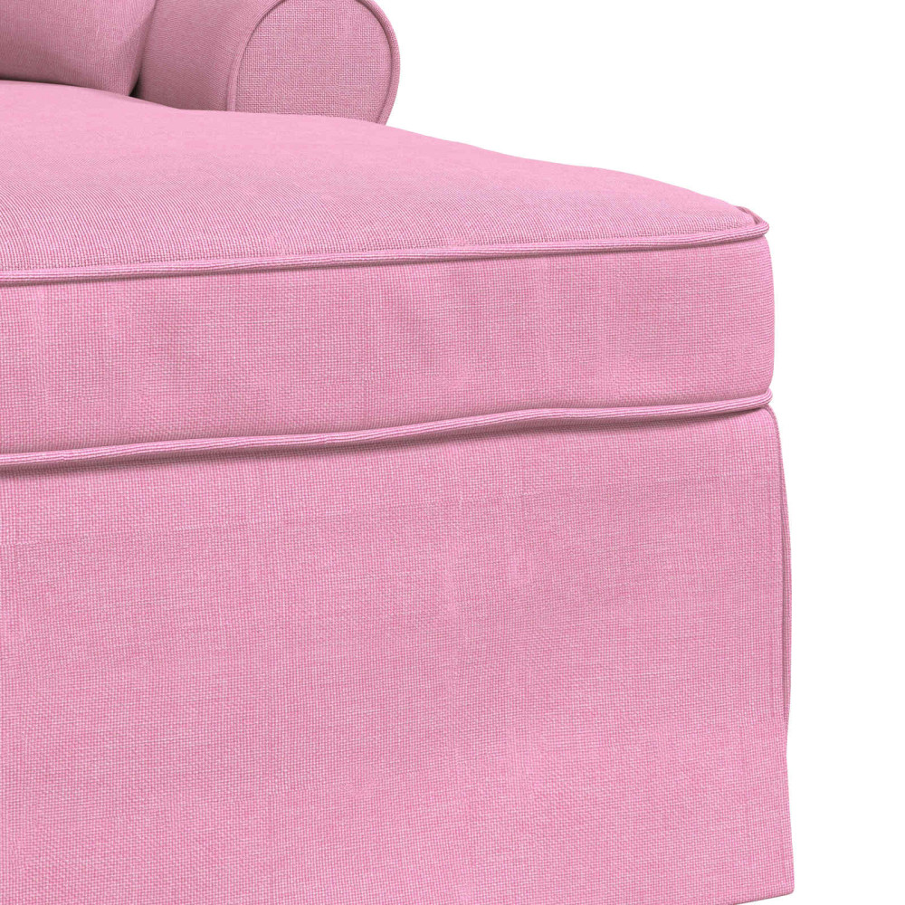 Produktbild för Chaise Lounge med Kjol med kudde med kudde 3 pcs Rosa tyg