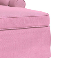Produktbild för Chaise Lounge med Kjol med kudde med kudde 3 pcs Rosa tyg