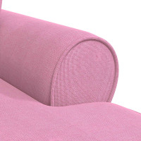 Produktbild för Chaise Lounge med Kjol med kudde med kudde 3 pcs Rosa tyg