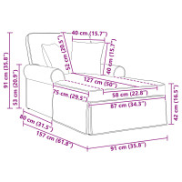 Produktbild för Chaise Lounge med Kjol med kudde 3 pcs Ljusgrå Kordread tyg