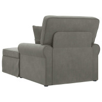 Produktbild för Chaise Lounge med Kjol med kudde 3 pcs Ljusgrå Kordread tyg