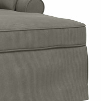 Produktbild för Chaise Lounge med Kjol med kudde 3 pcs Ljusgrå Kordread tyg