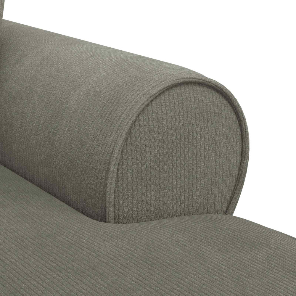 Produktbild för Chaise Lounge med Kjol med kudde 3 pcs Ljusgrå Kordread tyg