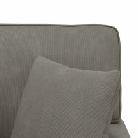 Produktbild för Chaise Lounge med Kjol med kudde 3 pcs Ljusgrå Kordread tyg