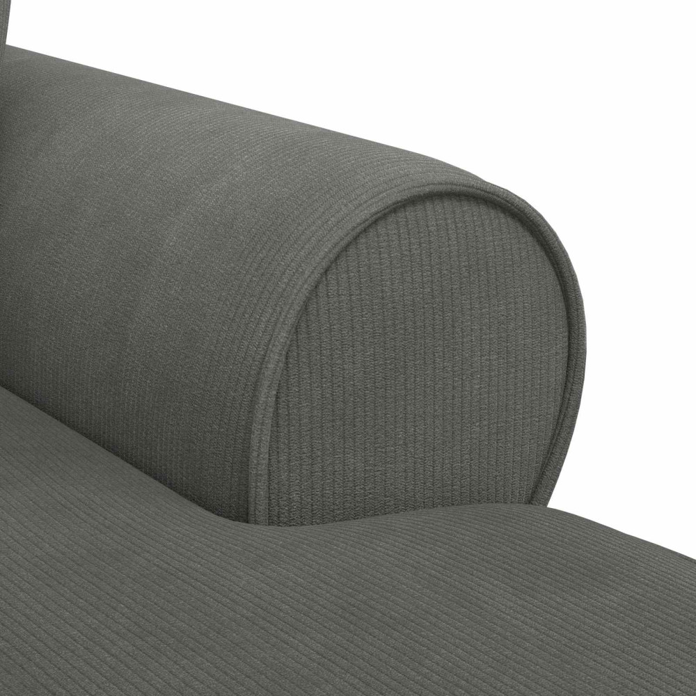 Produktbild för Chaise Lounge med Kjol med kudde 3 pcs Mörkgrå Kordread tyg