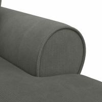 Produktbild för Chaise Lounge med Kjol med kudde 3 pcs Mörkgrå Kordread tyg