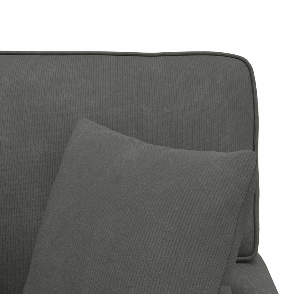 Produktbild för Chaise Lounge med Kjol med kudde 3 pcs Mörkgrå Kordread tyg