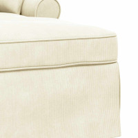 Produktbild för Chaise Lounge med Kjol med kudde 3 pcs Kräm Kordread tyg