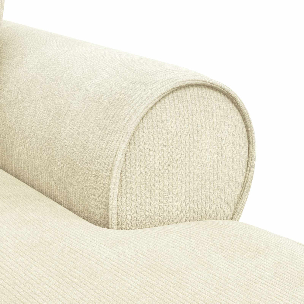 Produktbild för Chaise Lounge med Kjol med kudde 3 pcs Kräm Kordread tyg