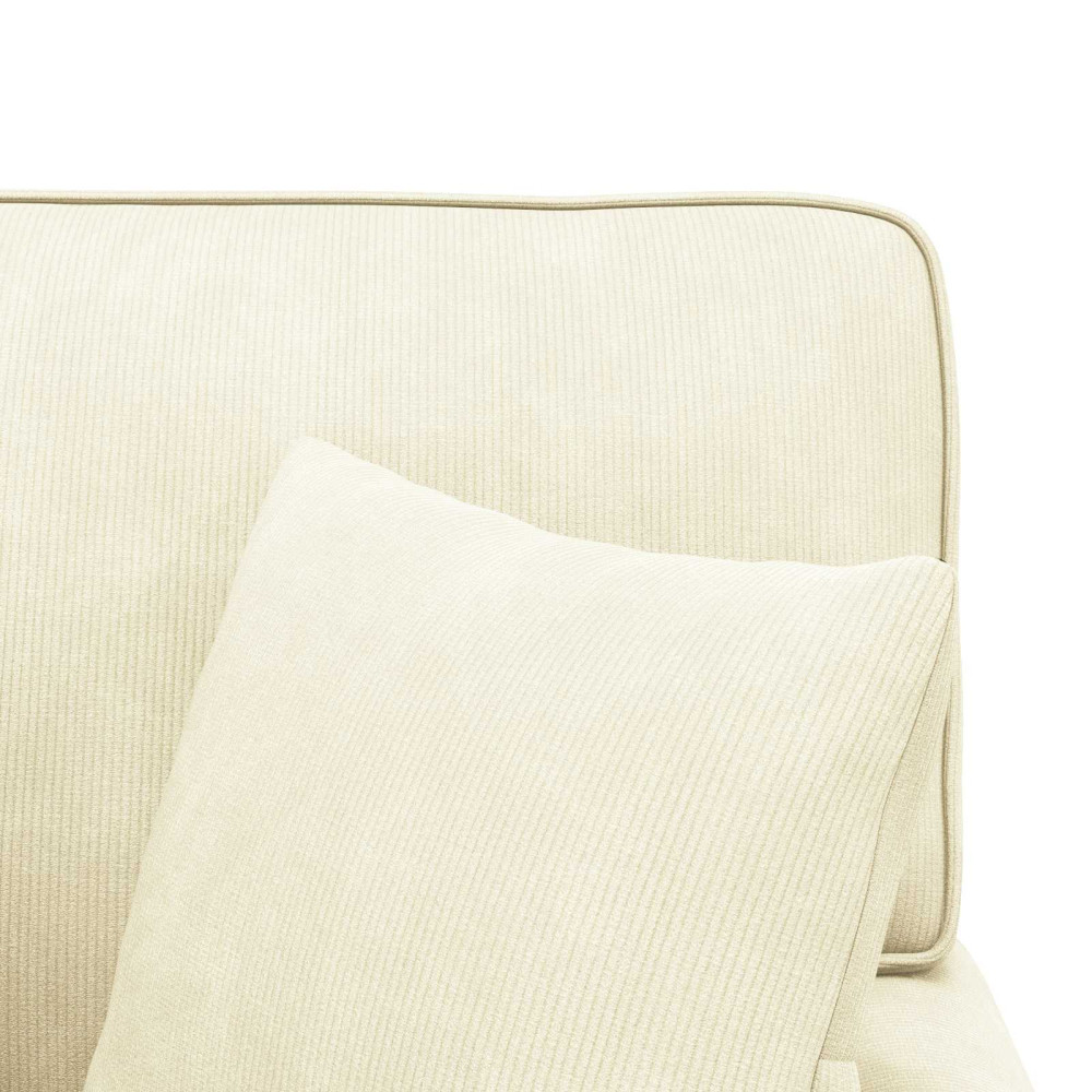 Produktbild för Chaise Lounge med Kjol med kudde 3 pcs Kräm Kordread tyg