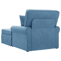 Produktbild för Chaise Lounge med Kjol med kudde 3 pcs Blå Kordread tyg