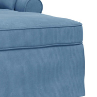 Produktbild för Chaise Lounge med Kjol med kudde 3 pcs Blå Kordread tyg